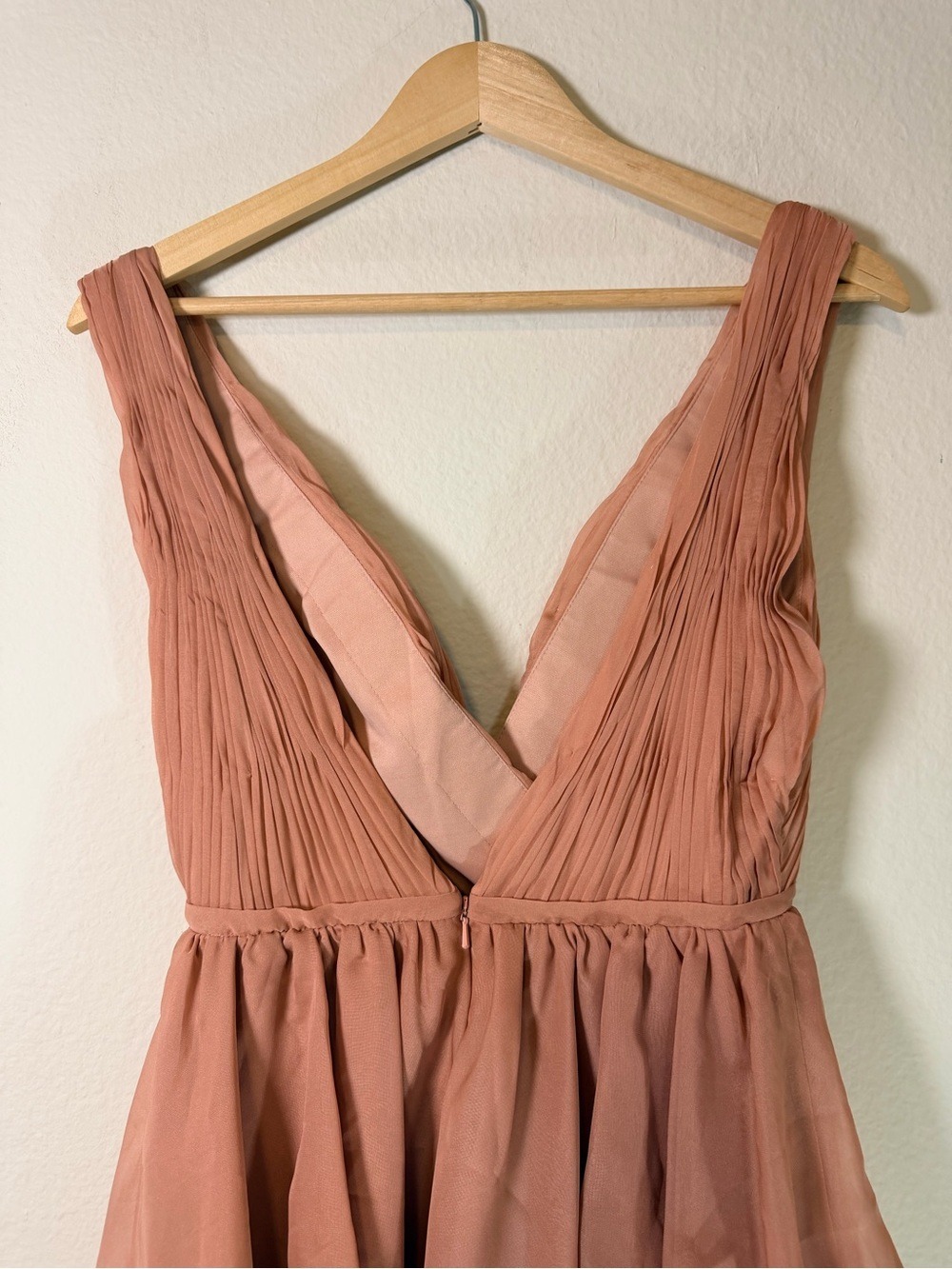 NWT Ieena Mac Duggal 55320 Rosewood Hi Low Tiered Chiffon Gown Sz 4 - Picture 6 of 11